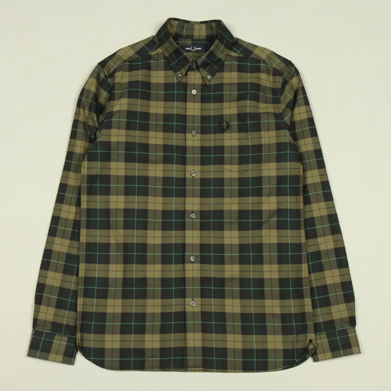 Fred Perry Tartan Shirt - Night Green